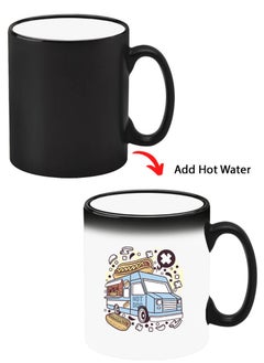 Theodor Color Changing Heat Sensitive Ceramic Mug, Image Revealed When HOT Liquid is Added! Hot dog bus  - Image 1