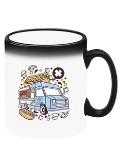 Theodor Color Changing Heat Sensitive Ceramic Mug, Image Revealed When HOT Liquid is Added! Hot dog bus  - Image 2