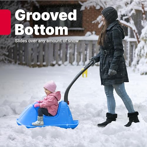 Step2 Push Around Sled Kids Ride On Toy Outdoor Snow Toboggan Made of Durable Plastic Max Weight 40 lbs for Toddlers 153 Years Old Blue - Image 5