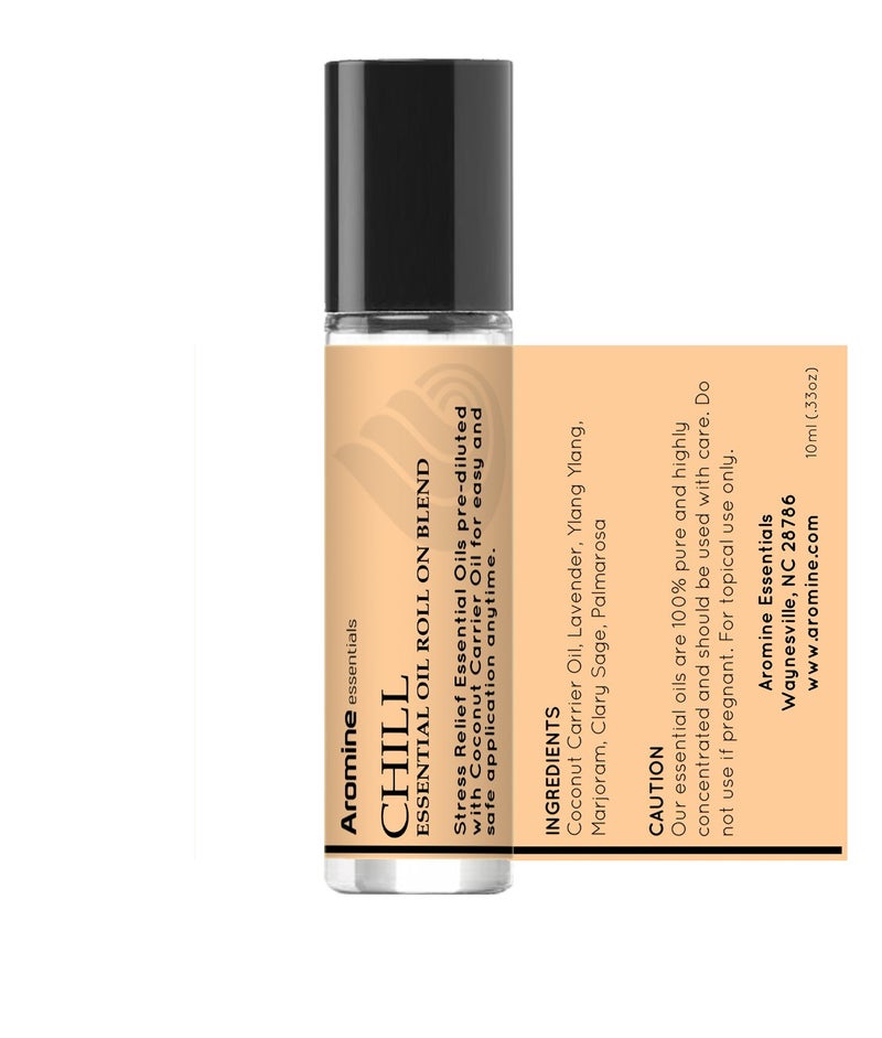 Aromine Chill (Stress Reducer and Relaxation) Essential Oil Roll On, Pre-Diluted 10ml (1/3 fl oz) 2 Pack - Image 3