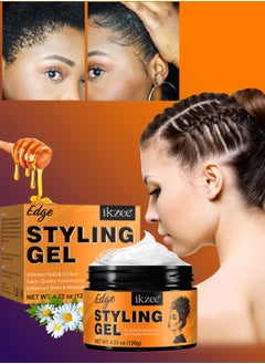 IKZEE 120g Edge Styling Gel Hair Edge Control gel with Honey Extract Anti Frizz Anti Flyaway Non Greasy Edge Style Gel Cream Strong Hold Lasting Shine and Moisturize Hair Wax Natural Hair Gel  - Image 1