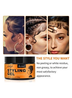 IKZEE 120g Edge Styling Gel Hair Edge Control gel with Honey Extract Anti Frizz Anti Flyaway Non Greasy Edge Style Gel Cream Strong Hold Lasting Shine and Moisturize Hair Wax Natural Hair Gel  - Image 2