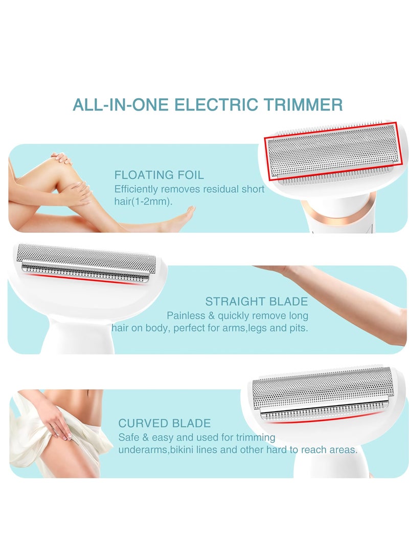 4 in 1 Electric Hair Removal & Epilator for Women ,  Women’s Facial Hair Removal, MultiFunction Body Shaver Rechargeable, Waterproof Wet and Dry Uses Replaceable Blade Heads - Image 4