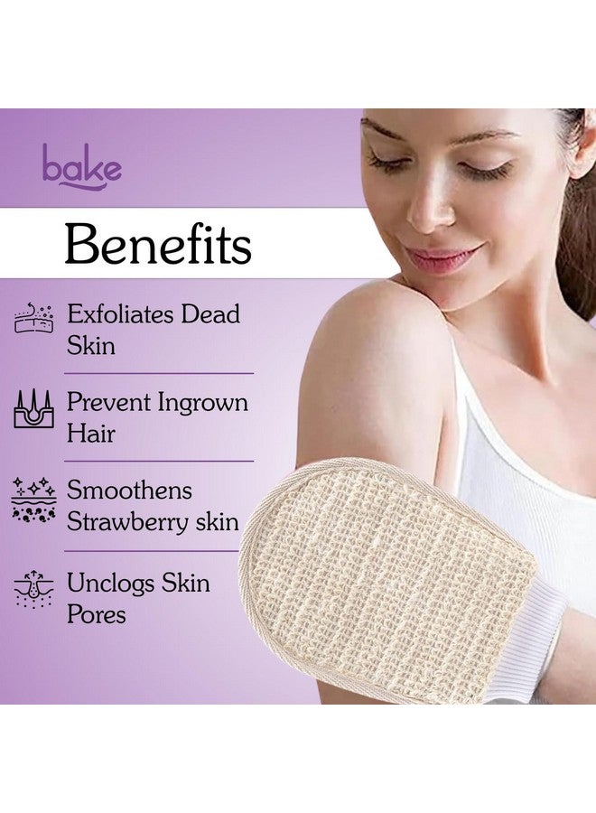 BAKE Exfoliating Bath Glove for Dead Skin, Tan Removal, Strawberry Skin, Body Acne & Ingrown Hair | 100% Ramie Plant Fibre, Body Exfoliator for Dry Patches | For Men & Women | 1 Glove (20g) - Image 4