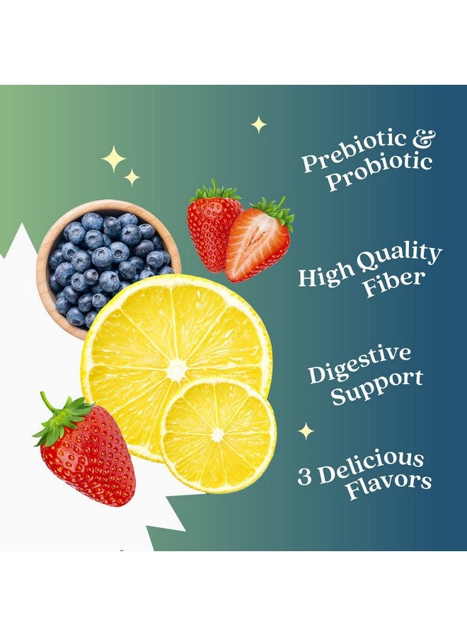 BeLive Synbiotics - Probiotic & Prebiotic Fiber Gummies - High Strength Inulin (3g), Dietary Fiber Supplement, Digestive Support for Kids & Adults - Strawberry, Lemon, Blueberry Flavor | 2-Pack - Image 3