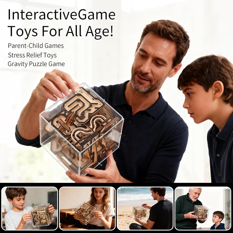 nicknack 3D Wooden Puzzle Adult Marble Run Wood, 3D Puzzle Maze Game Craft Set, Marble Run Wooden Puzzle Box, DIY Wooden Construction Kit, Money Gifts for Men, Adults, Children - Image 5