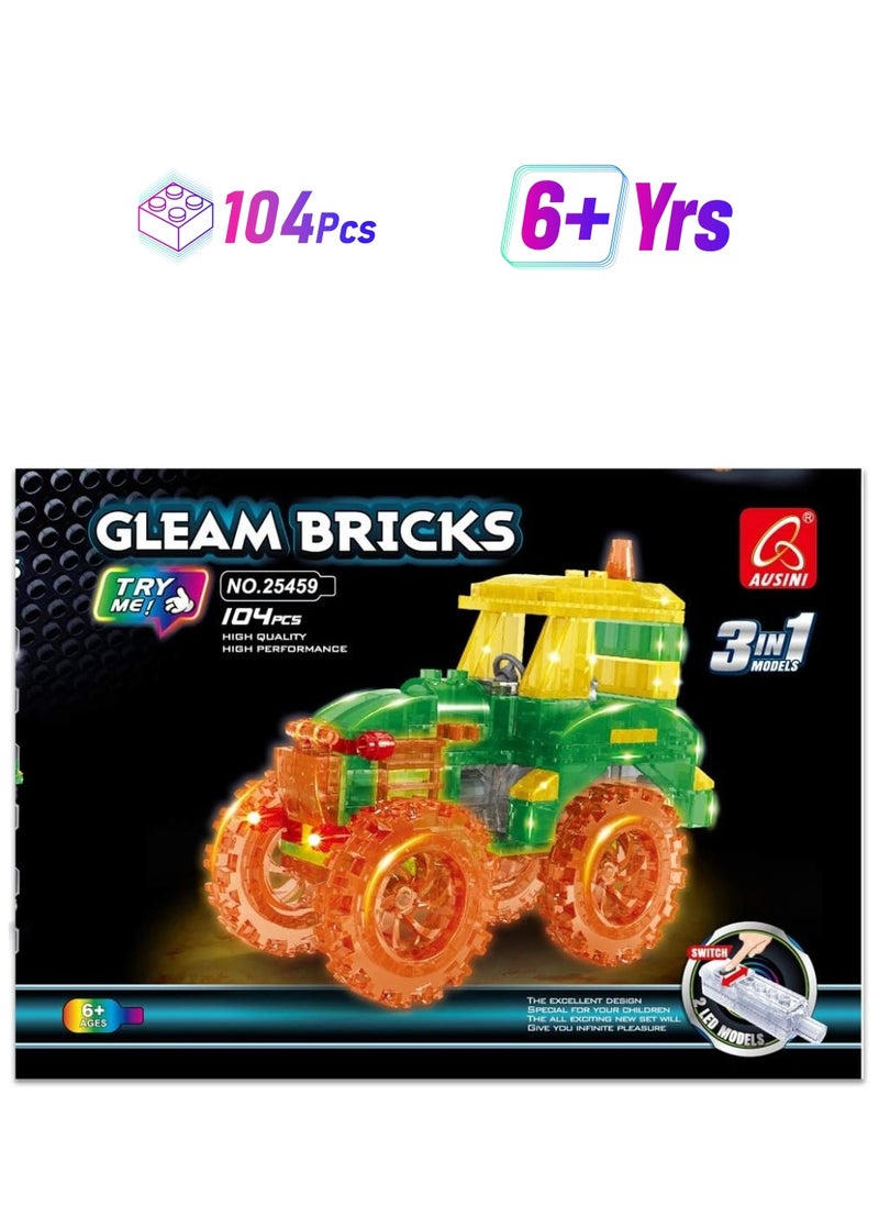 GLEAM 3 In 1 Assembly Farm Truck Block Car, 25459, 104 Pcs  - Image 1