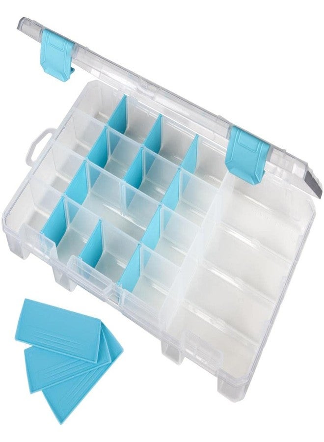 ArtBin 6944AG Medium Anti-Tarnish Box with 15 Removable Dividers, Jewelry & Craft Organizer, 1 Plastic Storage Case with Anti-Tarnish Technology, Clear with Aqua Accents 10.875” x 7.0” x 1.75” - Image 4
