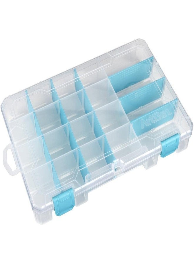 ArtBin 6944AG Medium Anti-Tarnish Box with 15 Removable Dividers, Jewelry & Craft Organizer, 1 Plastic Storage Case with Anti-Tarnish Technology, Clear with Aqua Accents 10.875” x 7.0” x 1.75” - Image 2