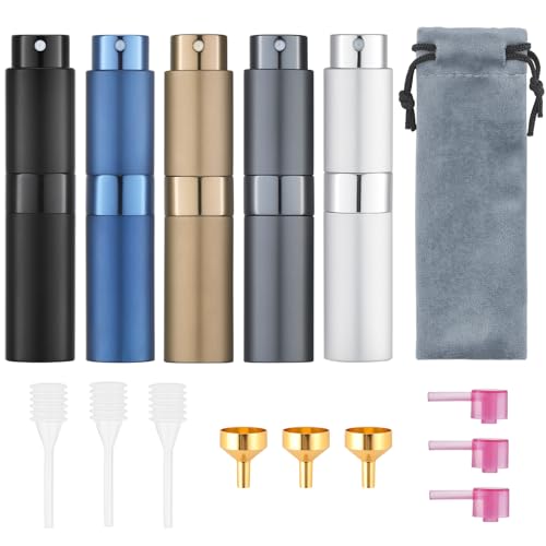 Tekson Travel Perfume Atomizer Refillable 8ml 5 PCS Travel Cologne Sprayer Mini Perfume Bottle Empty Small Blue - Image 1