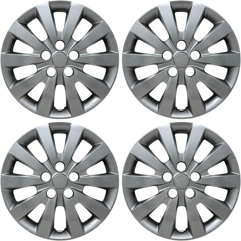 HubStar 16-Inch Premium Replica Hubcaps for Nissan Sentra 2013-2019 & Leaf 2013-2018, Silver, Set of 4 - Image 1