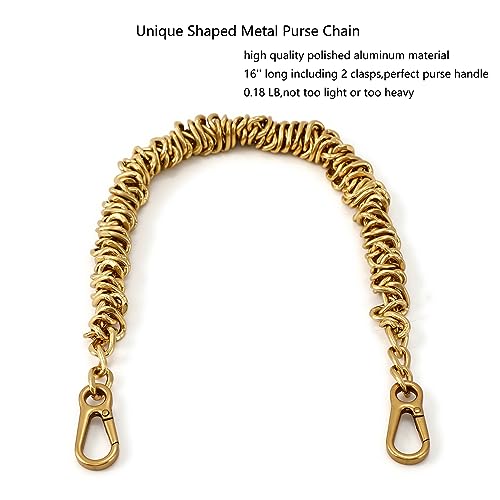 Yichain Unique Metal Bag Chains Purse Handles Shoulder Strap Replacement Accessories Charms for Handbags(Antique Gold 16 Inch) - Image 2