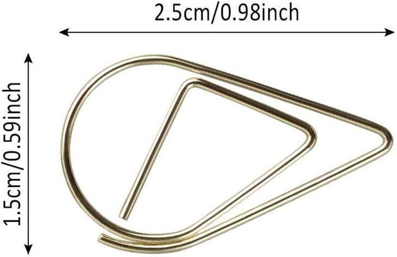 Excefore Metal PaperClips, Gold Waterdrop Shaped Paper Clips, Elegant Office Supplies for Books, Photos, Posters, Notes, Memos, Bookmarks 150 Count, 15 x 25 mm - Image 5