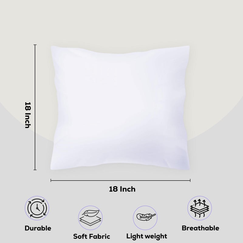 GOLD TEXTILES White Throw Pillows Insert (Pack of 4) - 18 X 18 Inches Non Woven 100% Polyester Bed Pillow - Side Sleeper Soft Indoor Rectangular Shape Down Pillow - Bed and Cushion Couch Hotel Pillows - Image 2