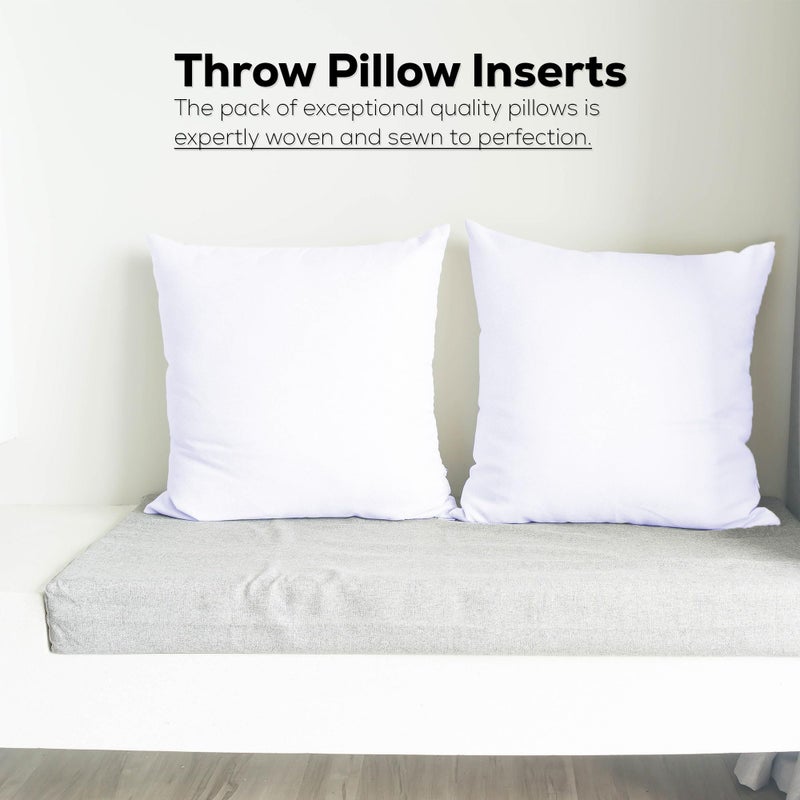 GOLD TEXTILES White Throw Pillows Insert (Pack of 4) - 18 X 18 Inches Non Woven 100% Polyester Bed Pillow - Side Sleeper Soft Indoor Rectangular Shape Down Pillow - Bed and Cushion Couch Hotel Pillows - Image 4
