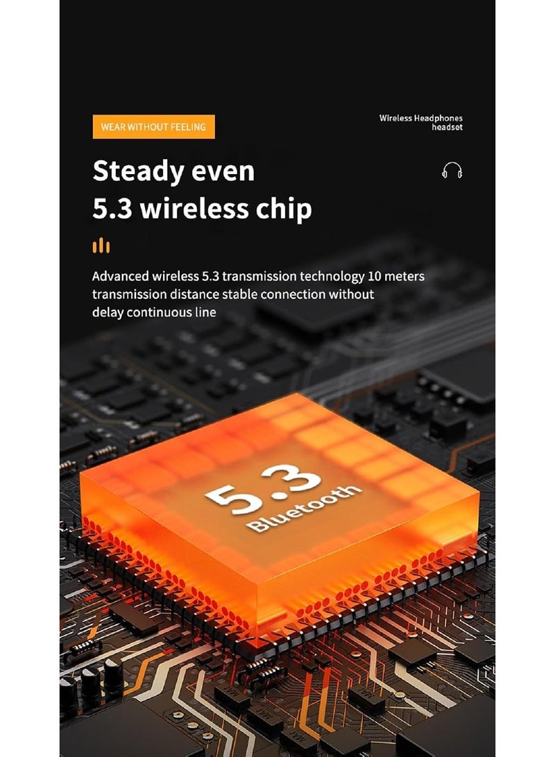 سماعات أذن لاسلكية حقيقية بتقنية Bluetooth 5.3 – صوت ستيريو مع علبة شحن وميكروفون ذكي لعزل الضوضاء وتحكم باللمس (أسود) - Image 5