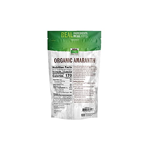 NOW Foods, Organic Amaranth Whole Grain, Source of Protein and Fiber, Gluten-Free, Certified Non-GMO, 16-Ounce (Packaging May Vary) - Image 2
