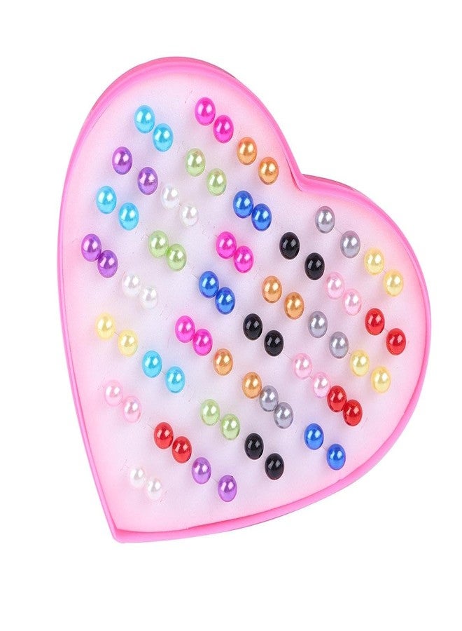 Honbon Korean Fashion Ear Rings 36 Pairs Colourful Cute Faux Pearls Stud Earrings Use For Girl - Image 4