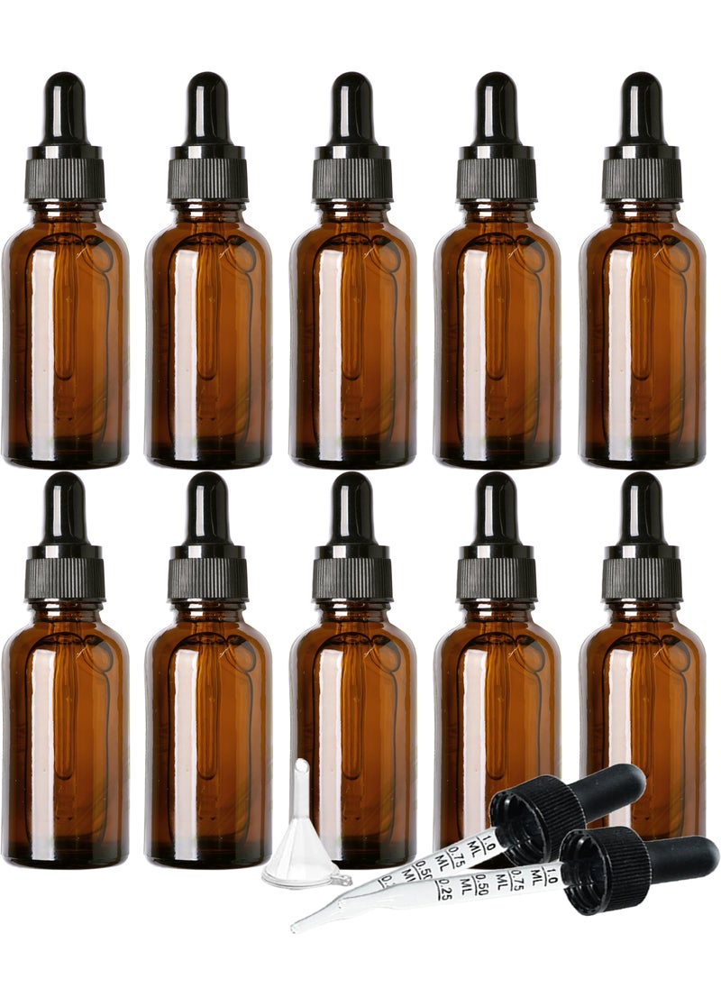 HYFY Amber Glass Dropper Bottles 10 Pack for Essential Oils Empty Bottle Small Dropper Bottles Glass Bottle Reuasable Eye Dopper Bottle Amber Bottle Tincture Bottles 30 ml  - Image 1
