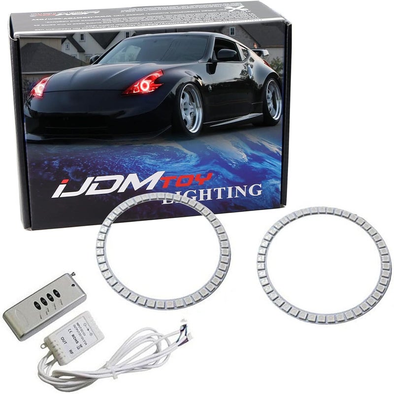 iJDMTOY طقم إضاءة حلقة هالو LED RGB ملون 7 لأجل نيسان 370Z من 2009 إلى 2020 - Image 1