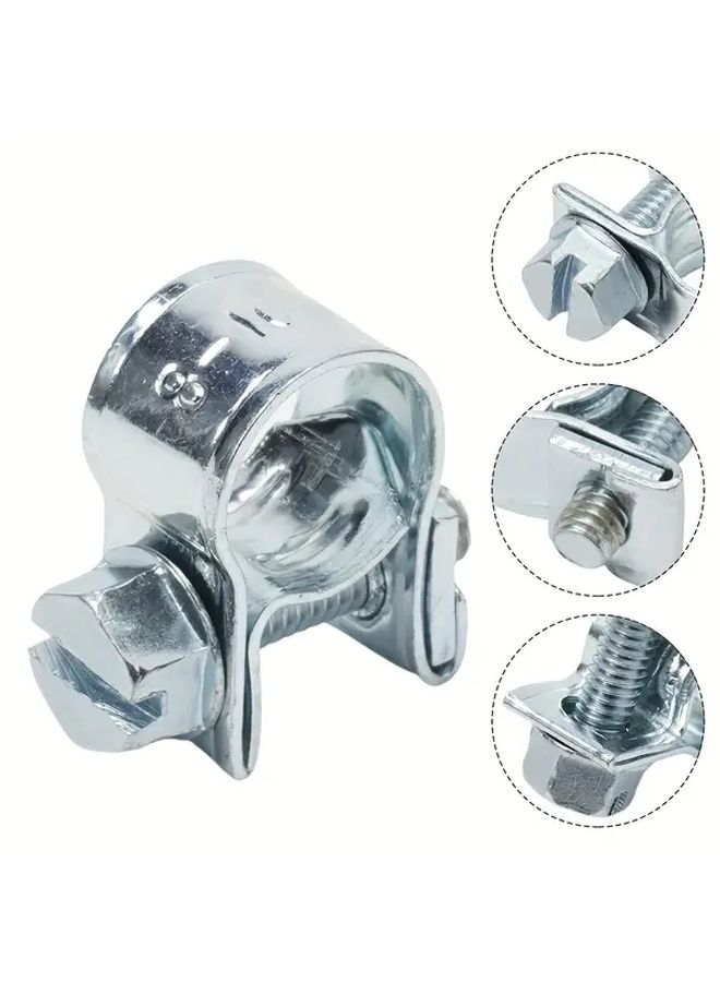10pcs Adjustable Stainless Steel Hose Clamps For Securing Hoses Cables Pipes - Image 3