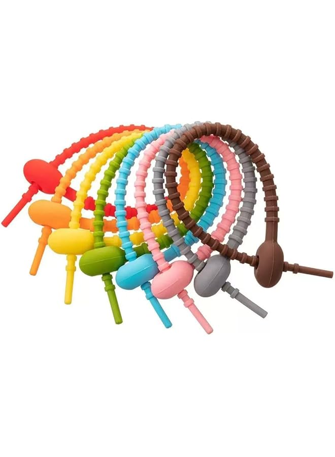 S-TOP Tadpole silicone multifunctional zipper soft rubber color DIY doll hanging rope silicone mask with extender, multi-color packaging, adjustable length, 10 pieces - Image 1