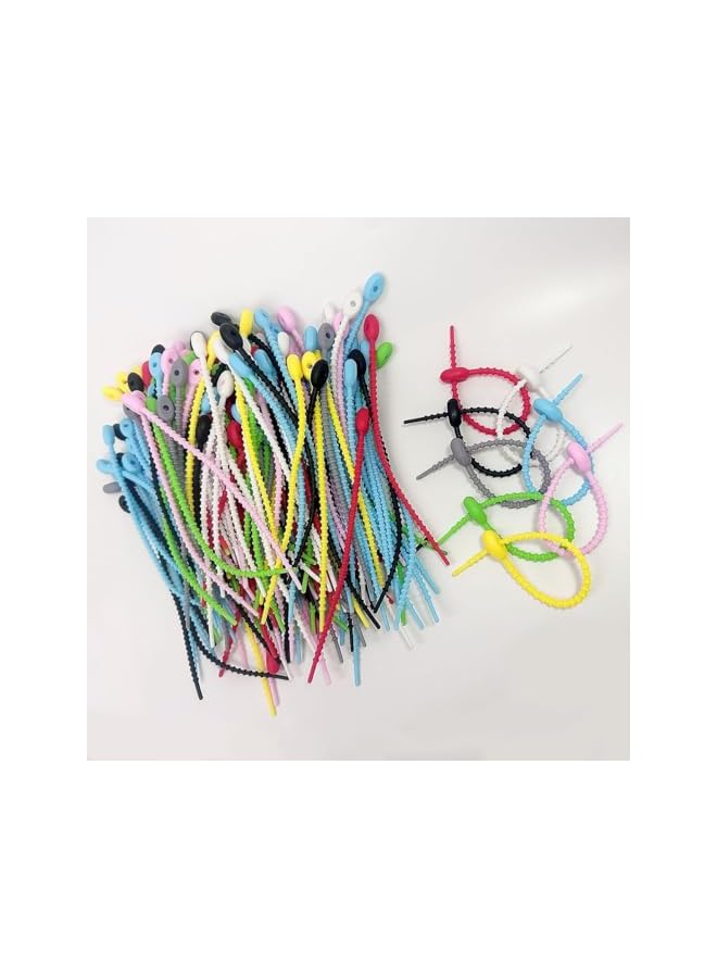 S-TOP Tadpole silicone multifunctional zipper soft rubber color DIY doll hanging rope silicone mask with extender, multi-color packaging, adjustable length, 10 pieces - Image 2