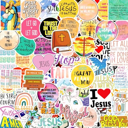 KASANYER 120 Pcs Inspirational Christian Stickers Bible Verse Faith Religious Jesus Motivational Stickers for Christmas Easter Gifts - Image 1