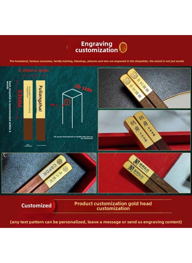 Chicken Wing Wooden Chopsticks Portable Cloth Bag Guofeng Travel Mountaineering Carry-on Solid Wood Redwood Chopsticks Household One Person Chopsticks-Color:Gourd Top Chicken Wing Wood A Pair Of Cloth Bags  - Image 5