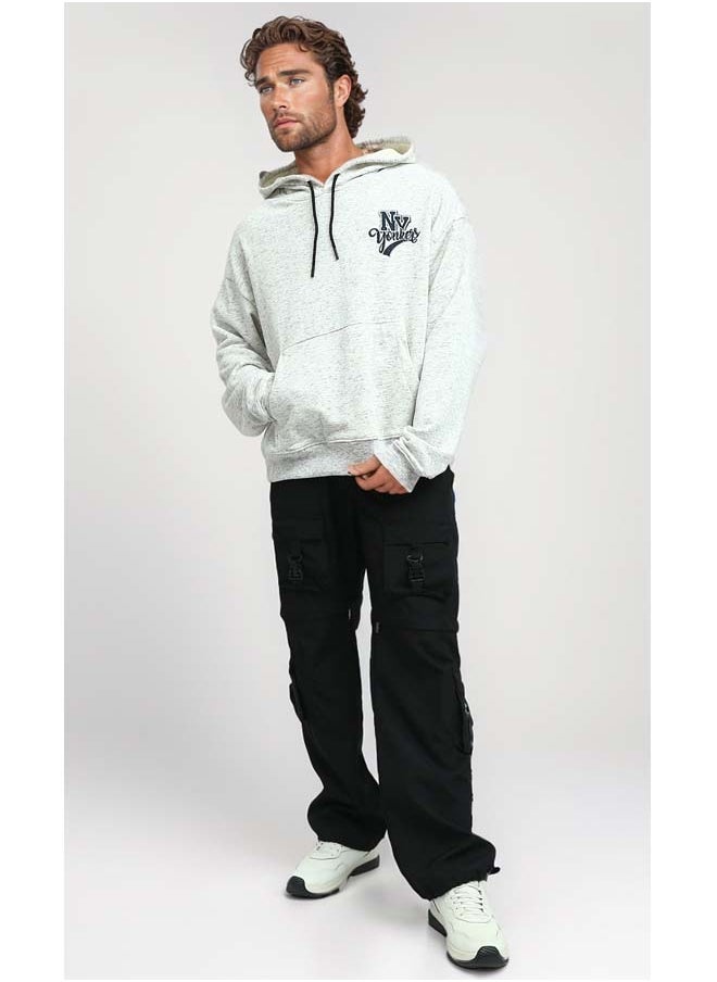 RAVIN Front Side Print Heather Off-White Winter Hoodie  - Image 3