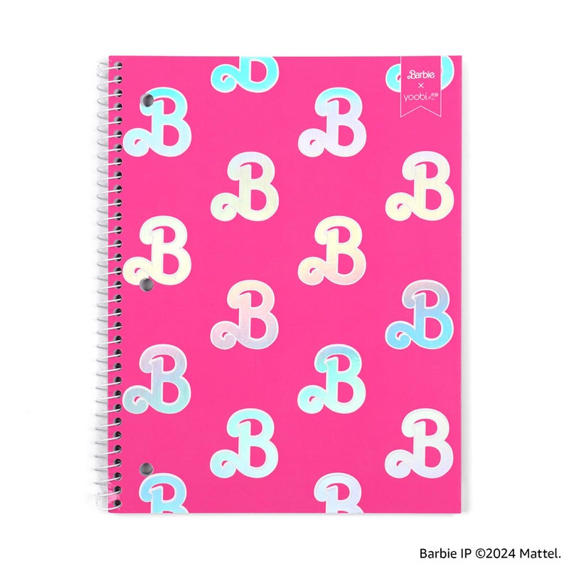 Yoobi Barbie X College Ruled Spiral Notebook Set - 3-Pack Of 1 Subject Notebooks  Pink  Blue & Peach Barbie Designs - Cute Easter Gift - 100 Perforated 3-Hole Punched Sheets - 10.5  X 8 - Image 4