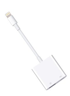 Lightning to Female USB Adapter, with Charging Port, for Select iPads, Supports Camera (White)