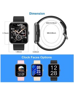 Zoom Plus Smart Watch For Men Women, Bluetooth Fitness Tracker With Blood Pressure Heart Rate Monitor Full Touch Screen Activity Tracker IP68 Waterproof For Android iOS, Black  - Image 3