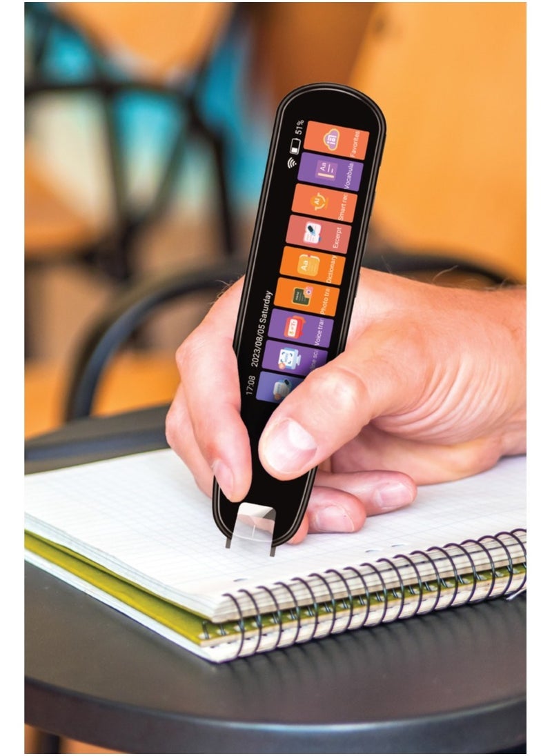 إلترازون Smart Translation Pen with Voice, Photo & Scan Modes – Real-Time OCR Text & Speech Translator for 142 Languages, Touchscreen, Vocabulary & Dictionary, TF Card Input – Black - Image 2