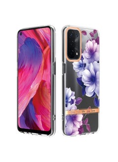HuHa Case Cover For OPPO A74 5G / A93 5G / A54 5G / A93S 5G Flowers and Plants Series IMD TPU Phone Case Purple Begonia 