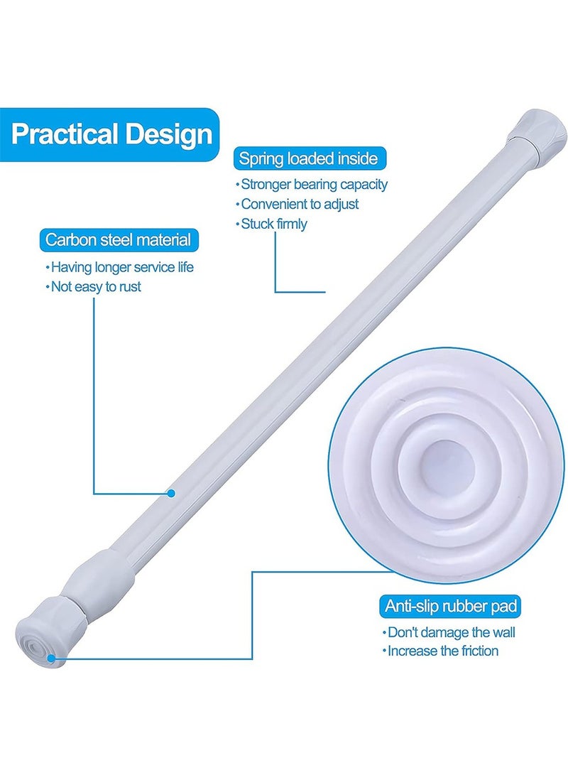 Telescopic pole Telescopic curtain rod Clothes drying rod Shower rod, bathroom shower curtain holder, extends to 60-110 cm, durable and easy to assemble, white - Image 5