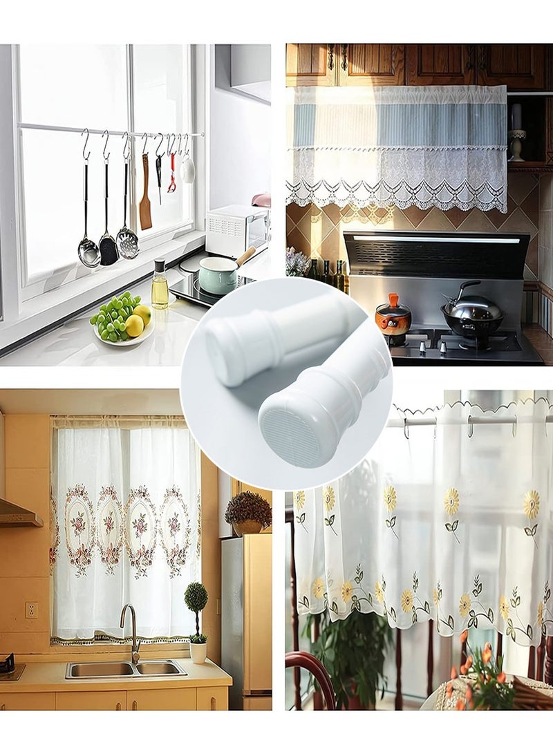 Telescopic pole Telescopic curtain rod Clothes drying rod Shower rod, bathroom shower curtain holder, extends to 60-110 cm, durable and easy to assemble, white - Image 3