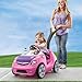 Step2 Whisper Ride II Kids Push Cars Ride On Car Seat Belt Horn Toddlers Ages 15 4 Years Old Max Weight 50 lbs Quick Storage Stroller Substitute Pink - Image 3