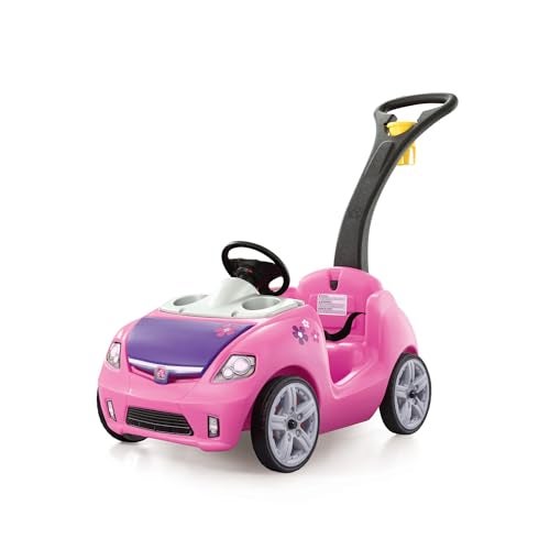 Step2 Whisper Ride II Kids Push Cars Ride On Car Seat Belt Horn Toddlers Ages 15 4 Years Old Max Weight 50 lbs Quick Storage Stroller Substitute Pink - Image 1