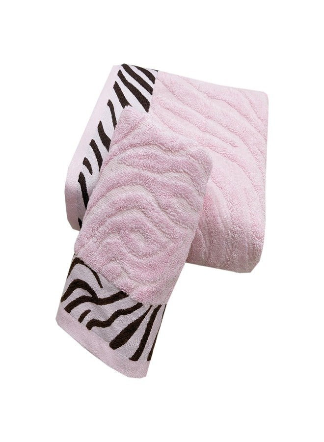 ABREEZE Premium Towel & Bath Towel Set - 14”x30 & 28”x55 - Soft, Super Absorbent, Quick Dry -Light Pink Tiger Skin Pattern - Minimalist Luxury for Bath, Gym, Travel - Image 5