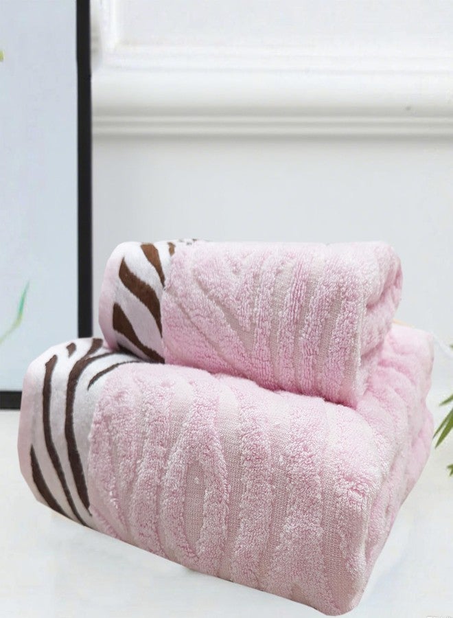 ABREEZE Premium Towel & Bath Towel Set - 14”x30 & 28”x55 - Soft, Super Absorbent, Quick Dry -Light Pink Tiger Skin Pattern - Minimalist Luxury for Bath, Gym, Travel - Image 4