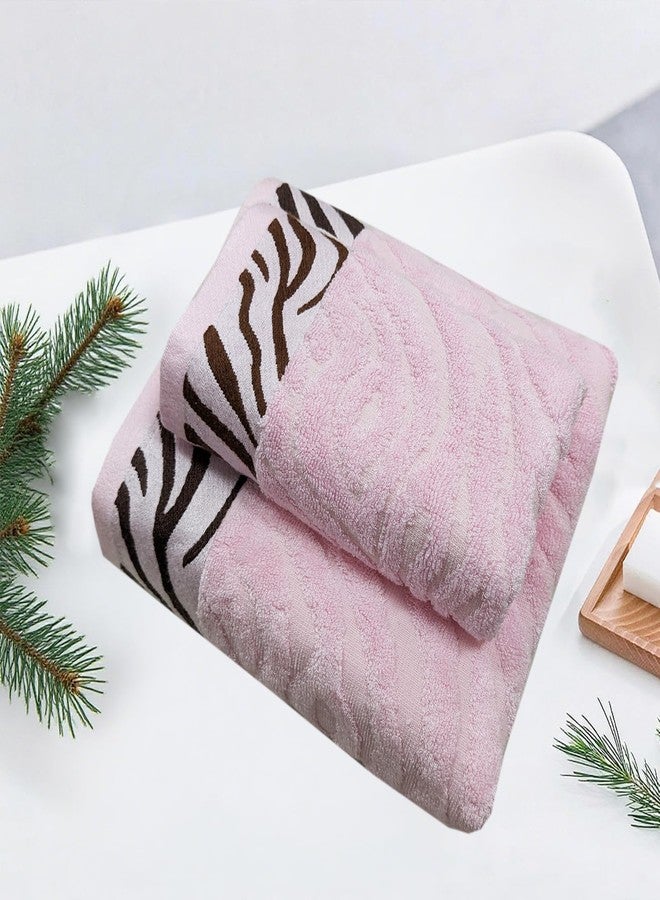 ABREEZE Premium Towel & Bath Towel Set - 14”x30 & 28”x55 - Soft, Super Absorbent, Quick Dry -Light Pink Tiger Skin Pattern - Minimalist Luxury for Bath, Gym, Travel - Image 3