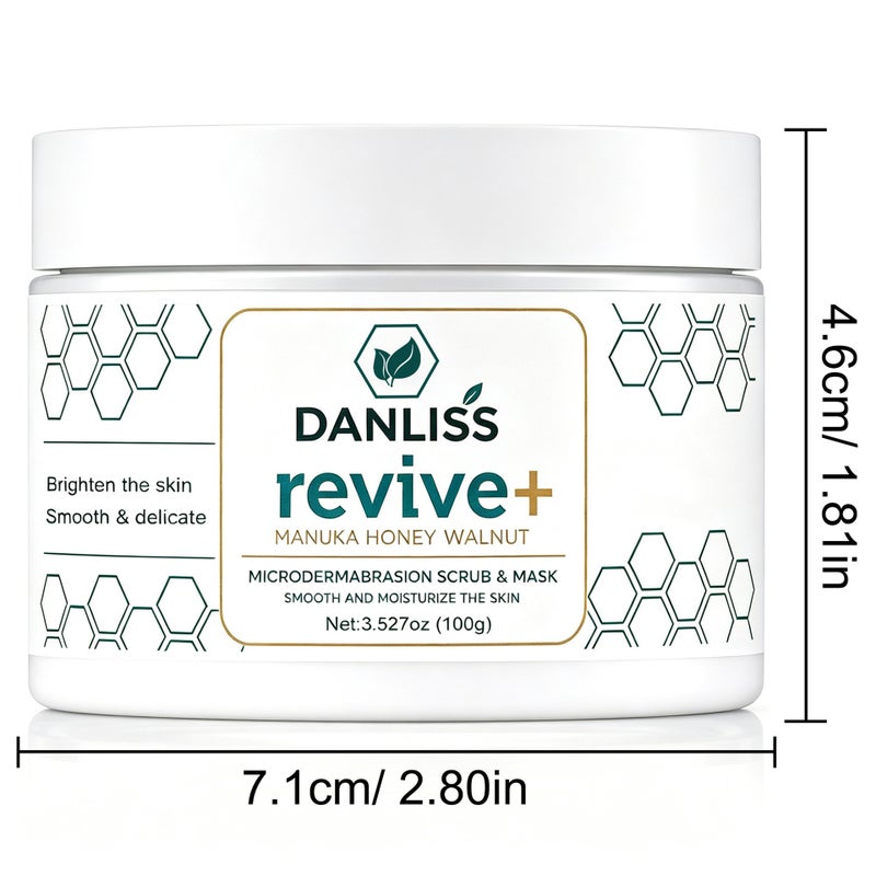 Danliss Brightening Manuka Honey Walnut Microcrystalline Scrub Mask 100g - 2-in-1 Cleansing and Exfoliating - Image 5