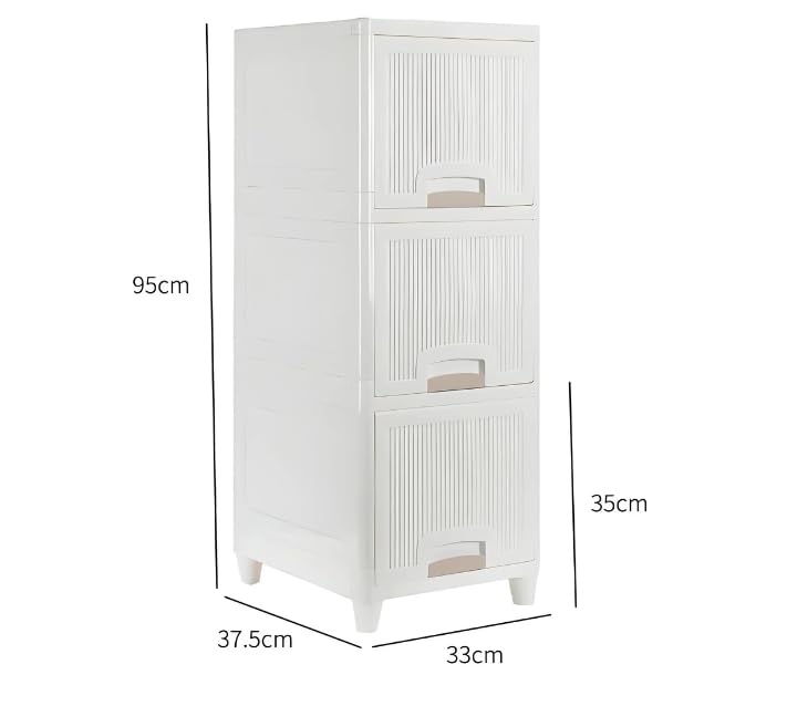 Generic BeautyHaven 3 Unit Multipurpose Wardrobe Standing SideboardFolding Storage for KitchenHomeOffice for BooksClothesAccessories  - Image 2