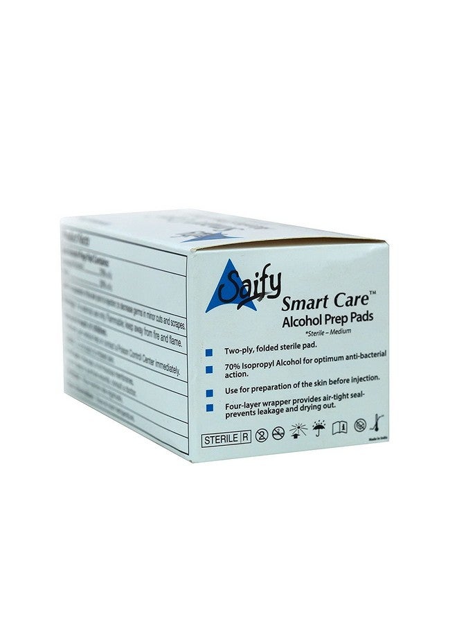 SMARTCARE Smart Care Two Ply Folded Antiseptic Sterile Swabs - Medium Size (100 Individual Pads) for Premium Wound and Skin Care - Image 3