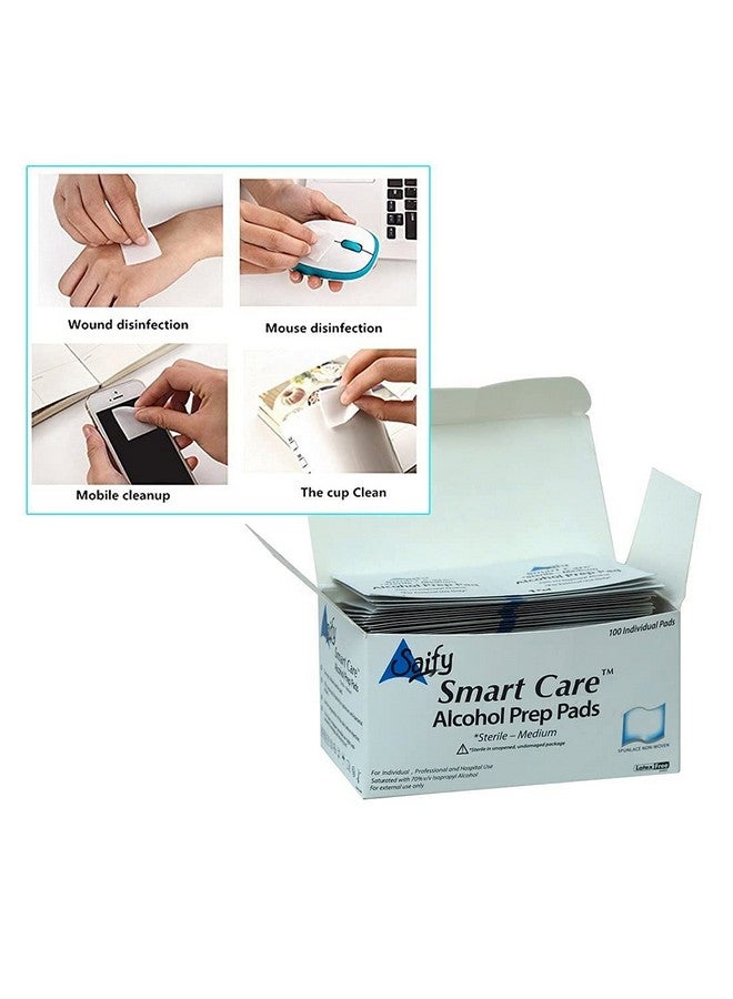 SMARTCARE Smart Care Two Ply Folded Antiseptic Sterile Swabs - Medium Size (100 Individual Pads) for Premium Wound and Skin Care - Image 4