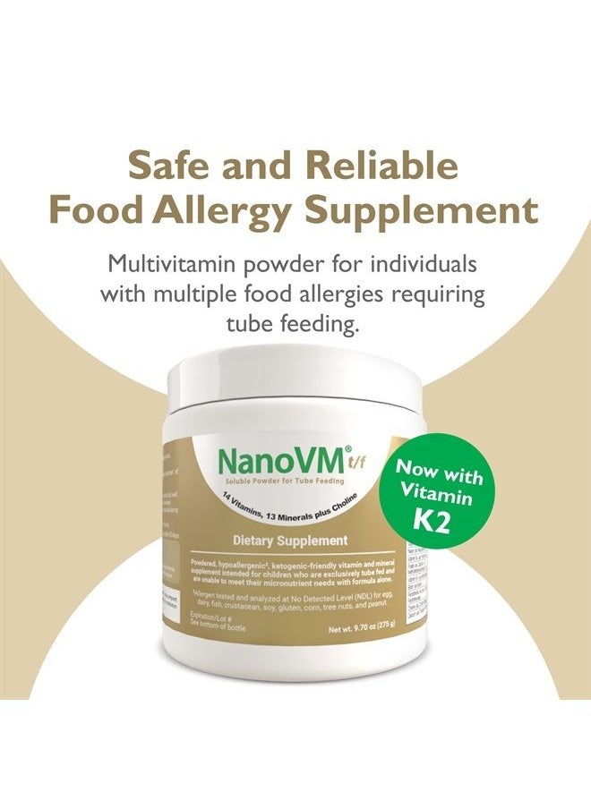 NanoVM - t/f, Dietary Supplement for Tube Feedings, Allergen-Free Multivitamin for Kids, Flavorless Dietary Supplement with 14 Vitamins & 13 Minerals, Low-Carb Kids Vitamins, 275g - Solace Nutrition - Image 1