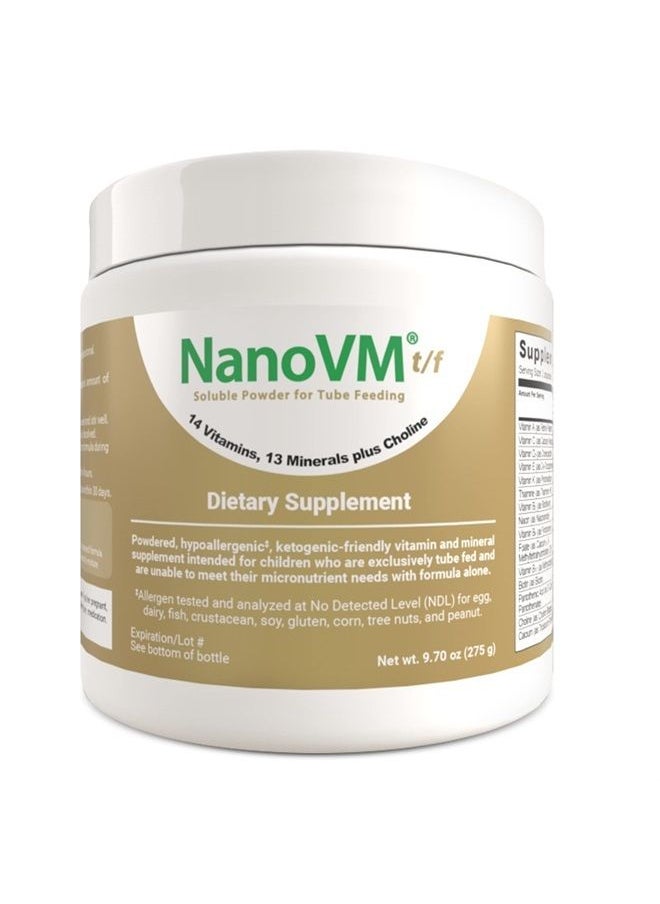 NanoVM - t/f, Dietary Supplement for Tube Feedings, Allergen-Free Multivitamin for Kids, Flavorless Dietary Supplement with 14 Vitamins & 13 Minerals, Low-Carb Kids Vitamins, 275g - Solace Nutrition - Image 1
