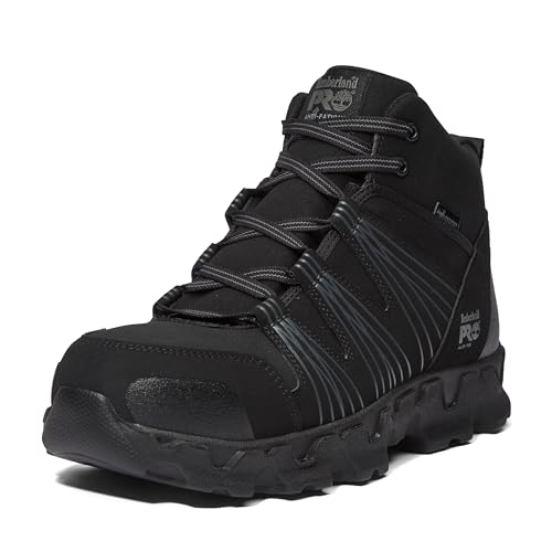 Timberland PRO Mens Powertrain Mid Alloy Safety Toe Static Dissipative Athletic Industrial Work Shoe Black Synthetic 85 Medium - Image 1