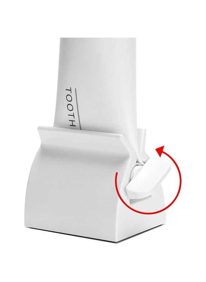 JIAKAI 2pcs White Large Rolling Tube Toothpaste Squeezer Toothpaste Seat Holder Stand for Bathroom Accessories （7.1 x 4.1 x 5CM） - Image 5